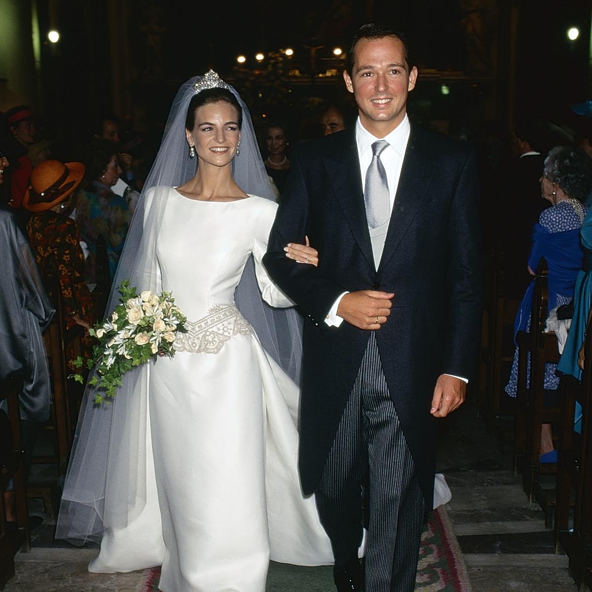 Konstantin de Bulgaria y María García de la Rasilla, el día de su boda,.