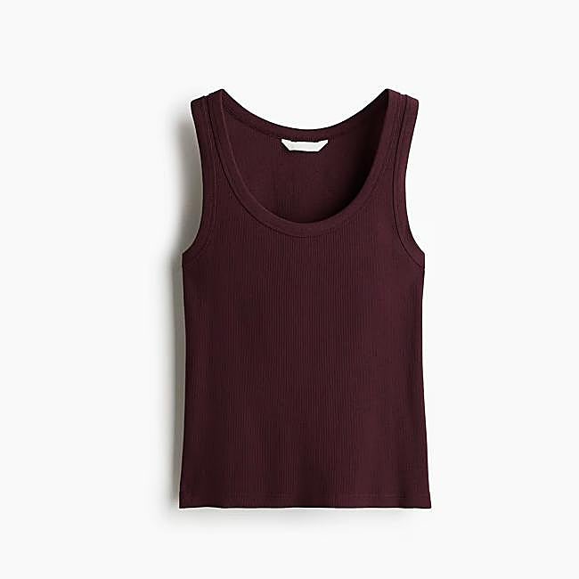 Camiseta en canalé de tirantes