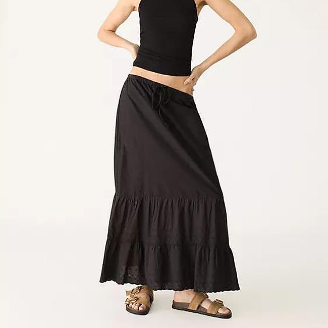 Falda larga con encaje estilo boho chic