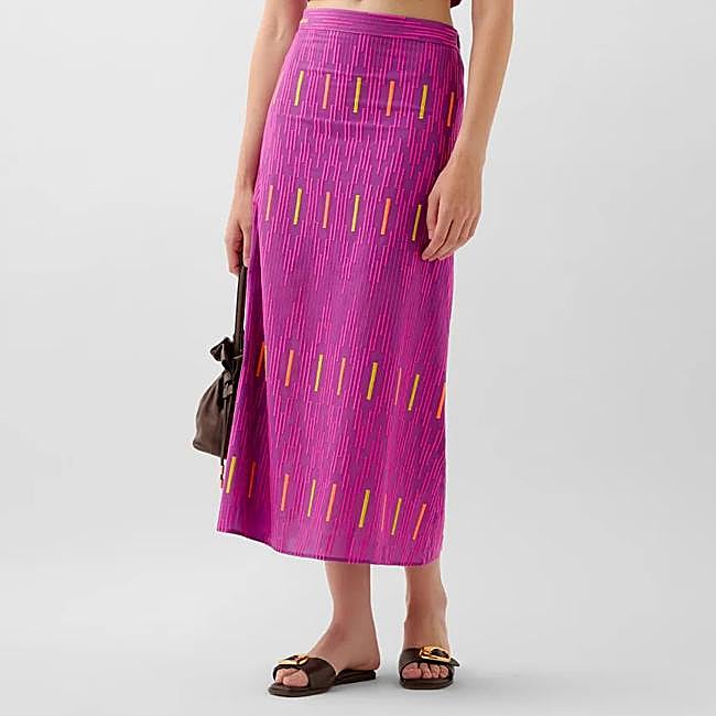 Falda midi recta con estampado