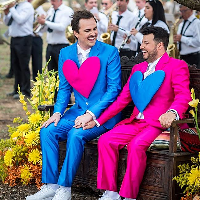 Fede Arias y Borja Barrera, muy cómplices durante la ceremonia.