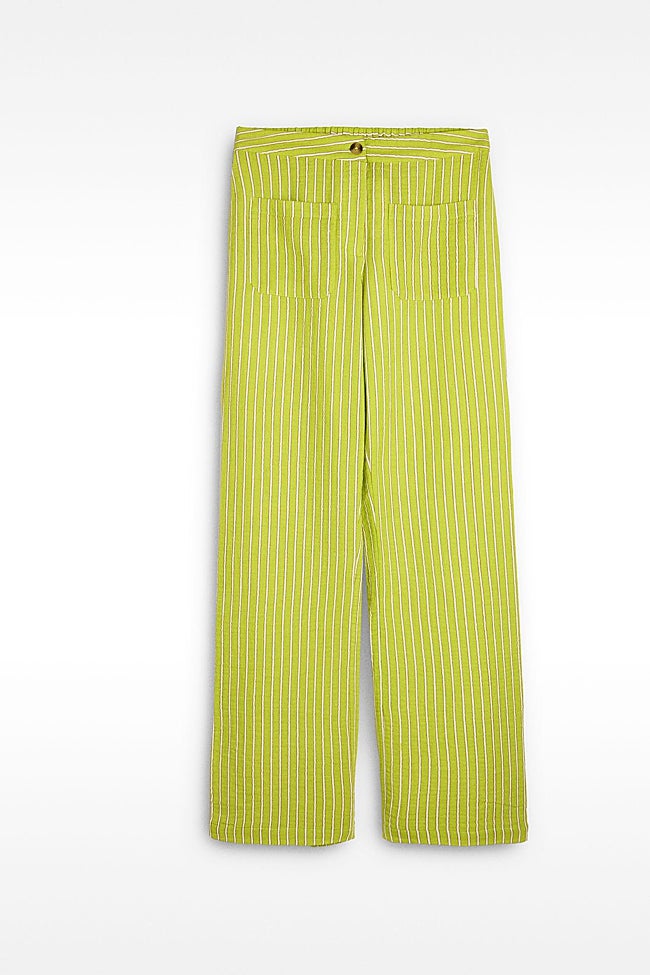 Pantalón lima rayas.