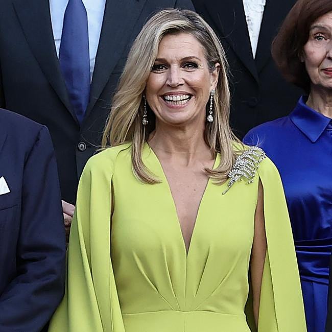 Máxima de Holanda con el broche de diamantes garceta.