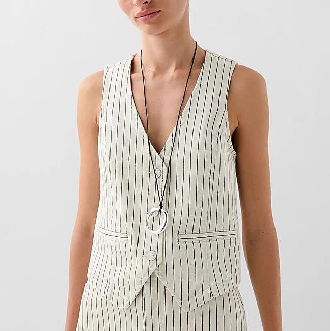 Chaleco de vestir con estampado de rayas