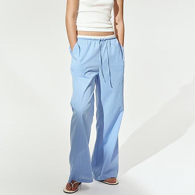 Pantalones anchos de rayas