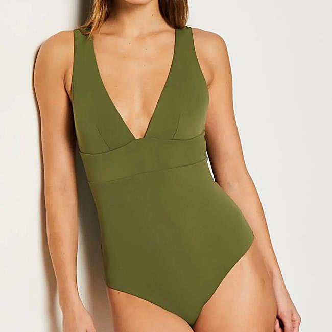 Bañador color verde oliva