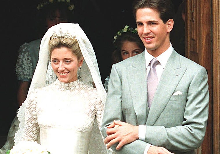 Marie-Chantal Miller y Pablo de Grecia, el día de su boda.