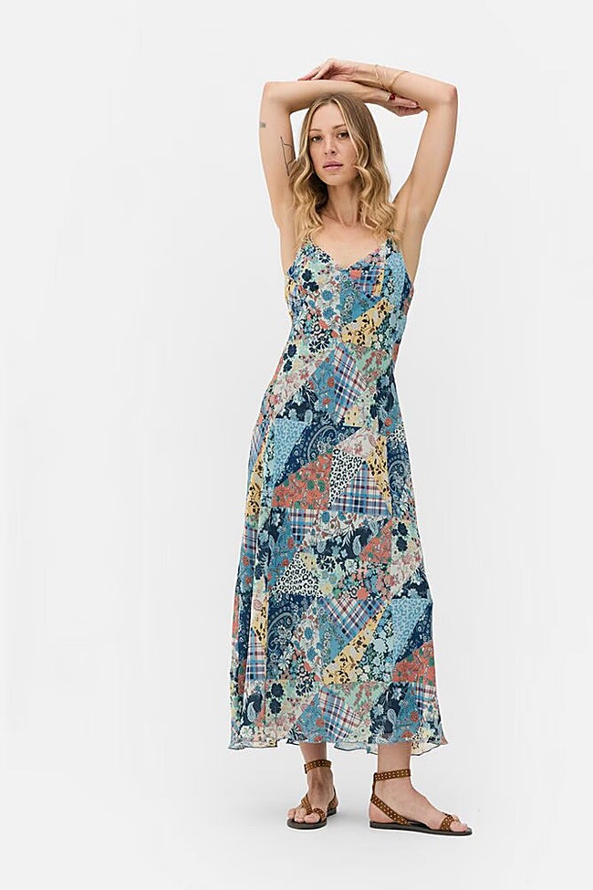 Vestido largo estampado.