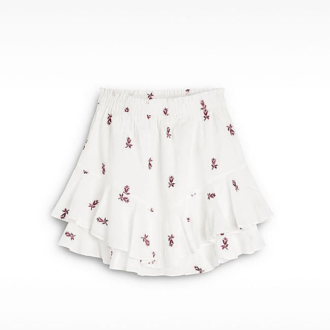 Falda corta estampada de Parfois, 35,99 euros.