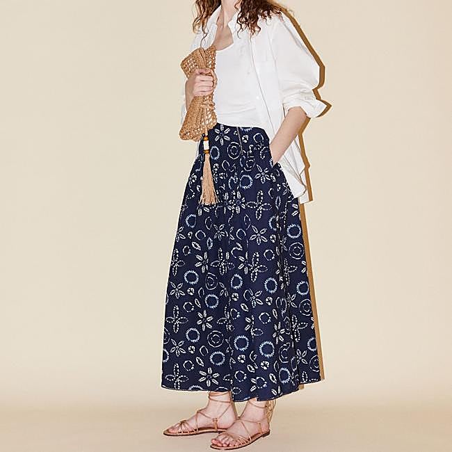 Falda midi estampada