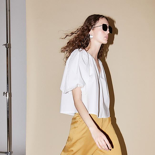 Blusa blanca de popelín