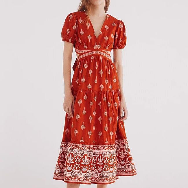 Vestido estampado con cut out