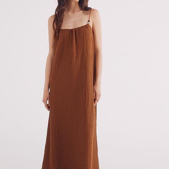 Vestido con textura recto