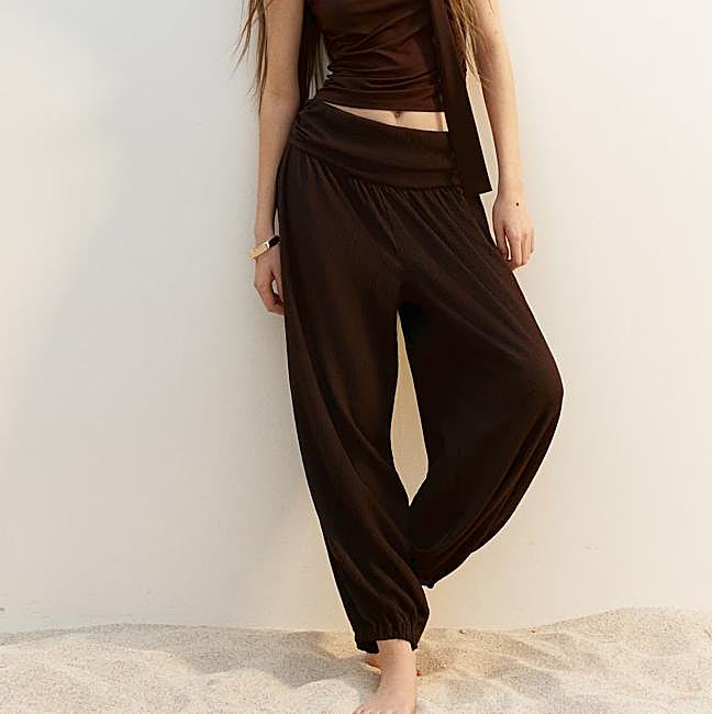 Pantalón bombacho fluido