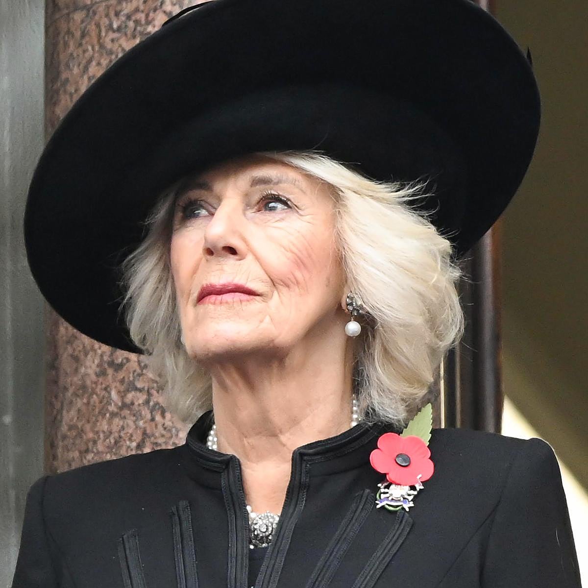 La reina Camilla del Reino Unido, en el Remembrance Day.