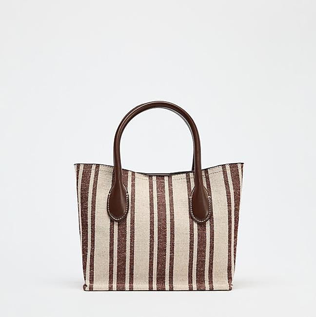 Bolso shopper con estampado de rayas