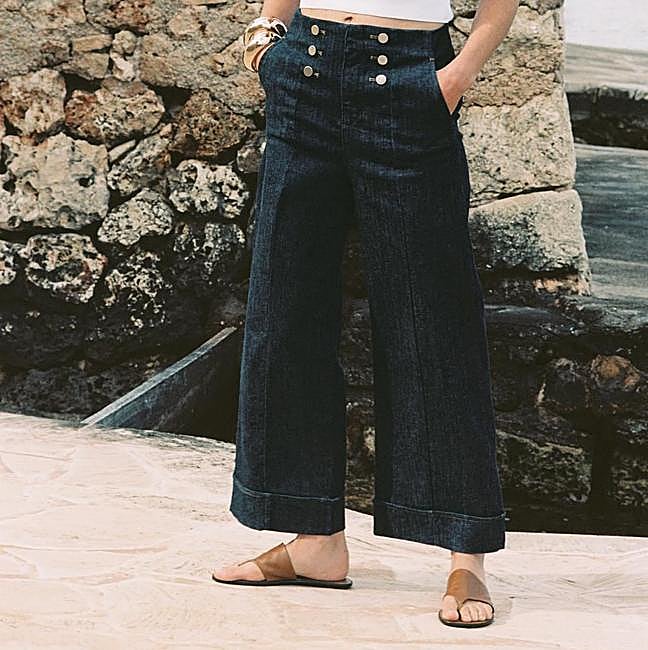 Pantalones culotte con botones