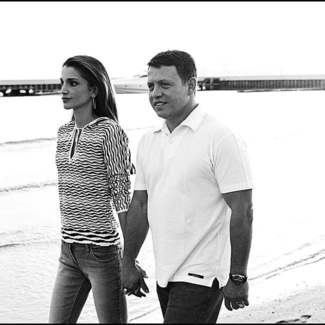 Abdalá II y Rania de Jordania en su décimo aniversario como matrimonio royal.