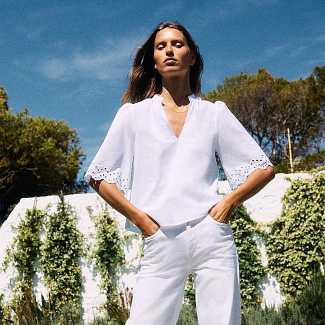 Blusa blanca con bordados