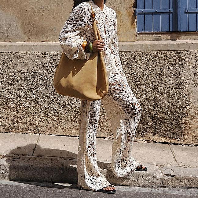 Pantalones de crochet fluidos