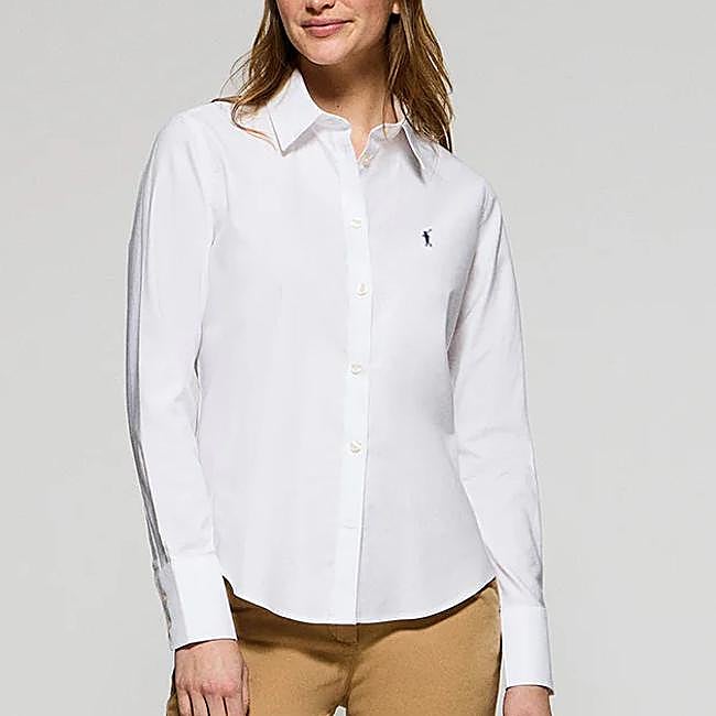 Camisa blanca de algodón de Polo Club, 34,99 euros.