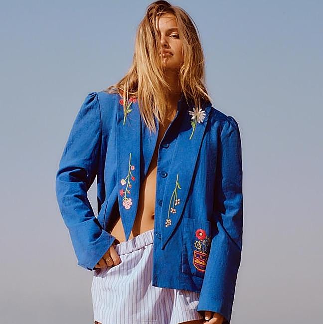 Chaqueta de algodón bordada