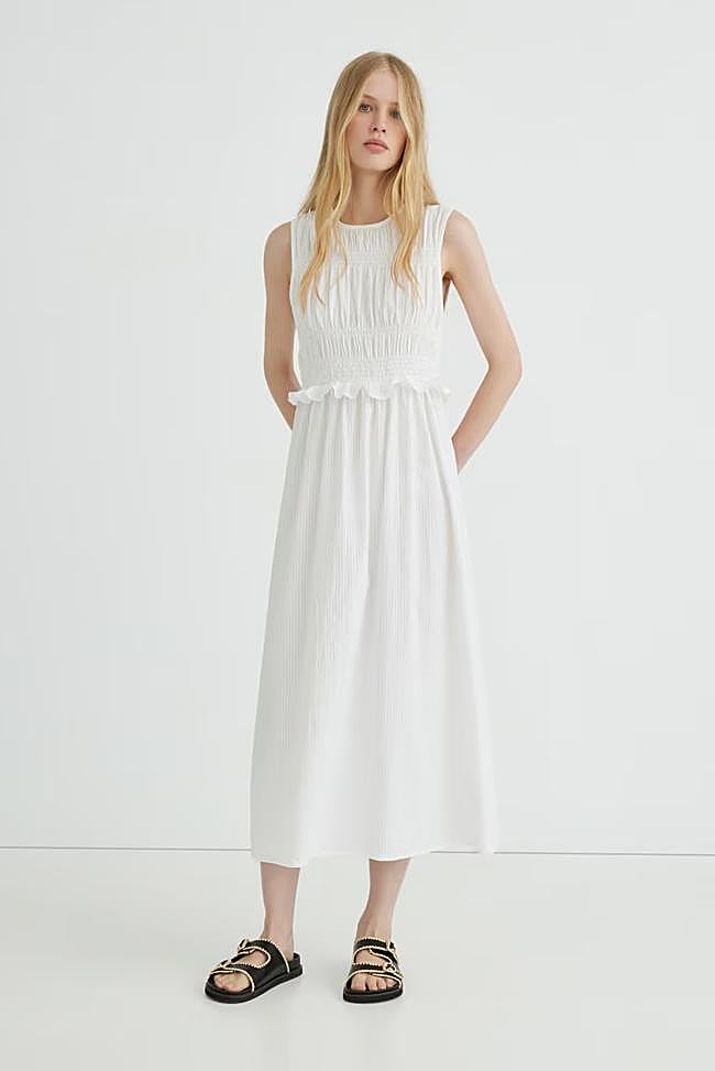 Vestido mujer fruncidos lazos (14,70€)