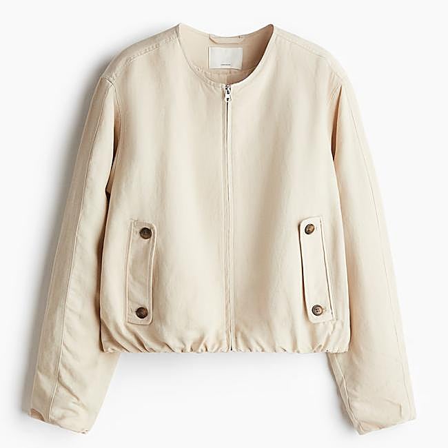 Cazadora bomber en mezcla de lino (13,99€)