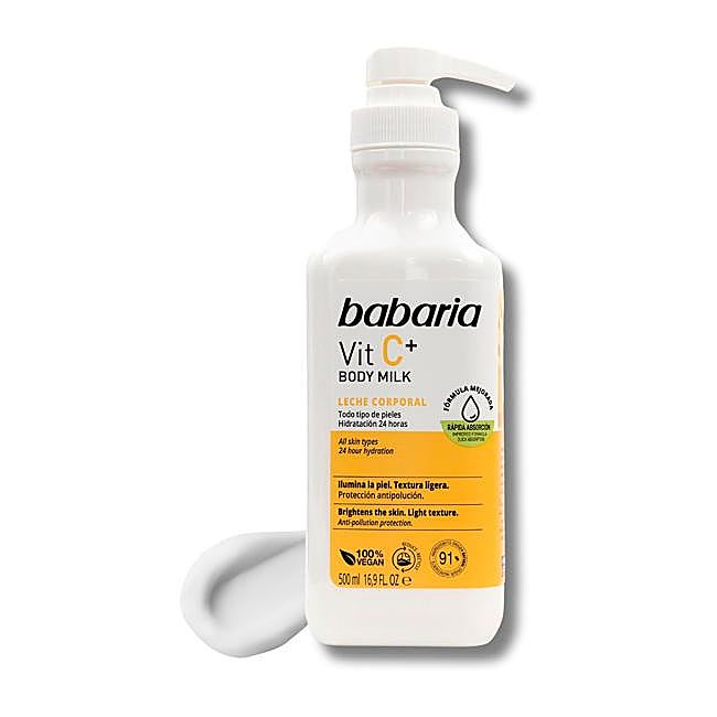 Loción corporal con vitamina C de Babaria.
