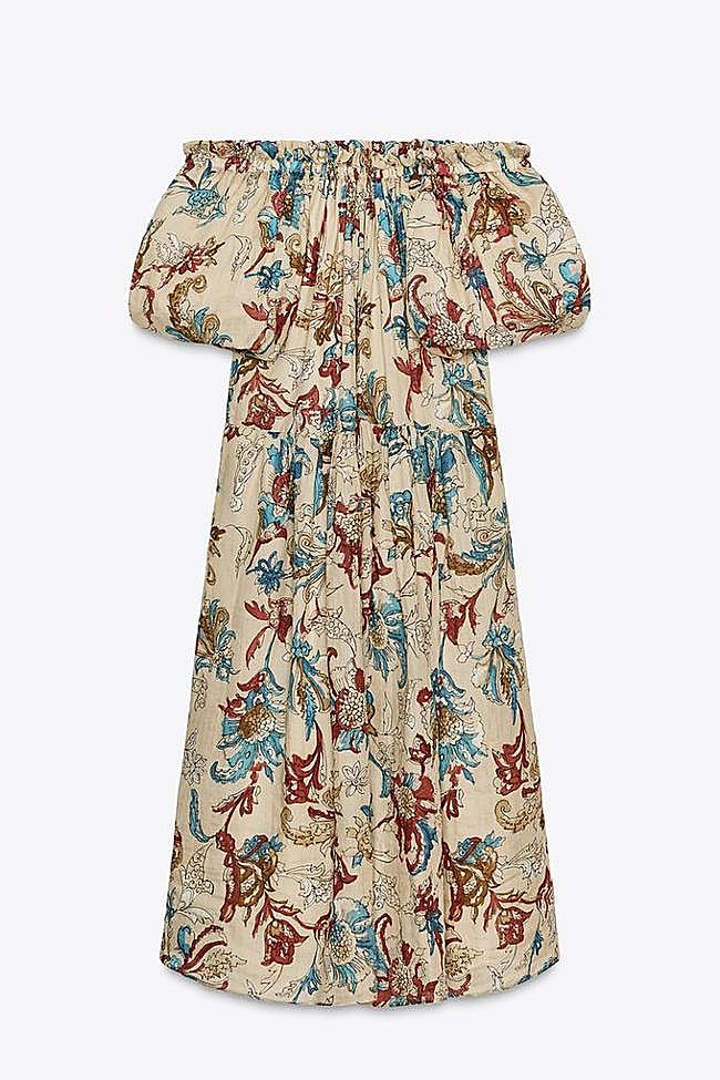 Vestido ramio estampado ZW Collection (79,95€)