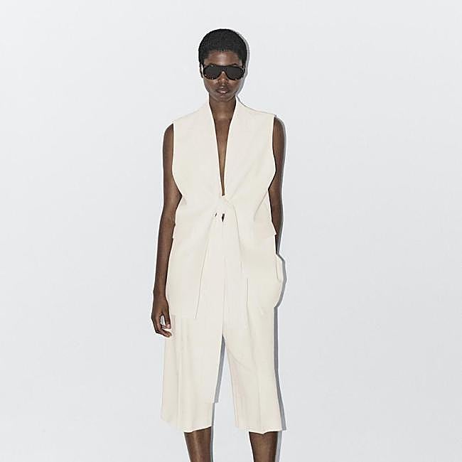 Chaleco d evestir largo con lazada