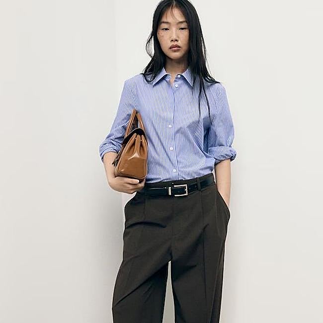 Camisa de rayas recta