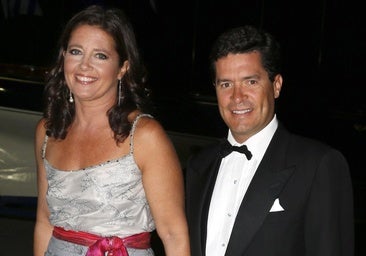 Alexia de Grecia y Carlos Morales durante la celebración del 50 aniversario de boda de los reyes Ana María y Constantino, en 2014.