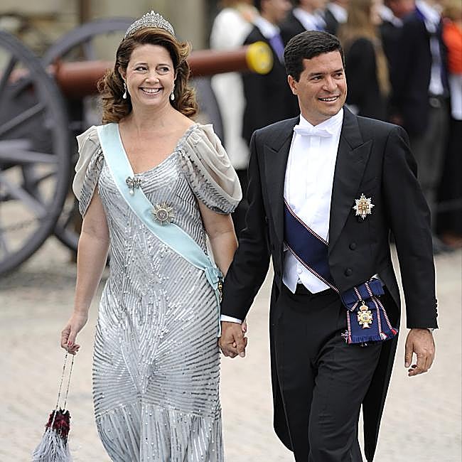 Alexia de Grecia y Carlos Morales en la boda de la princesa Victoria de Suecia, en 2010.