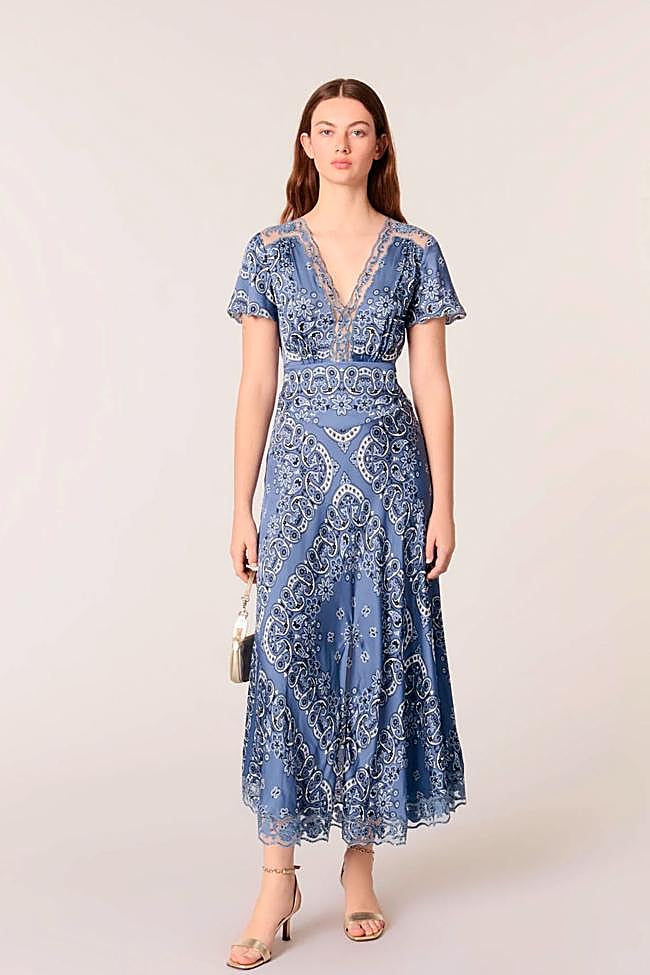 Vestido largo con estampado de Maje.