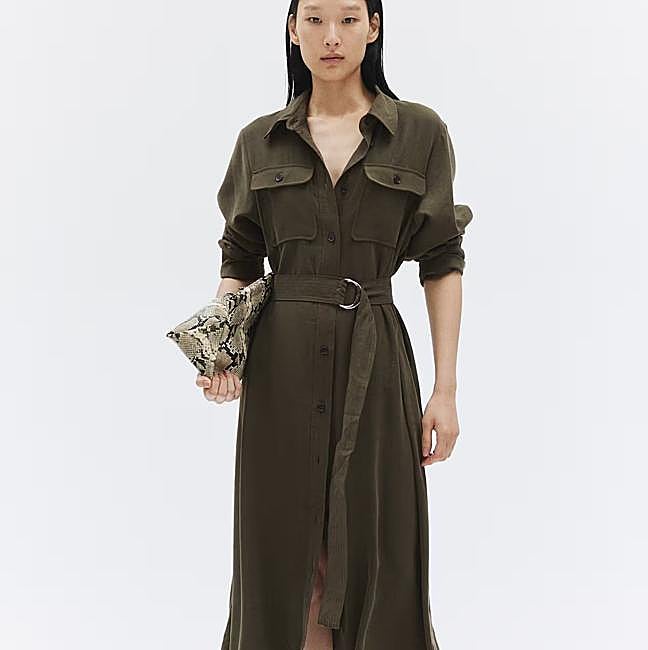 vestido camisero con bolsillos