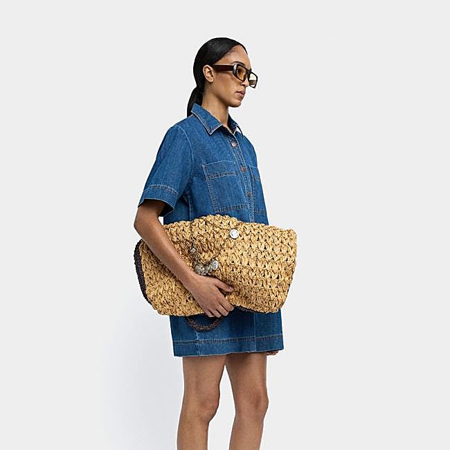 Vestido corto camisero denim