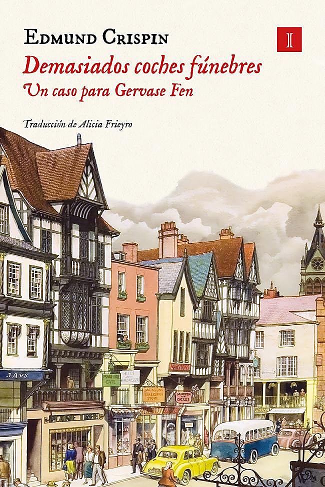 Portada de Demasiados coches fúnebres, la novela de Edmund Crispin.