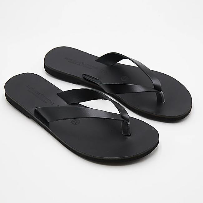 Sandalias negras de piel de Sandalias Griegas.