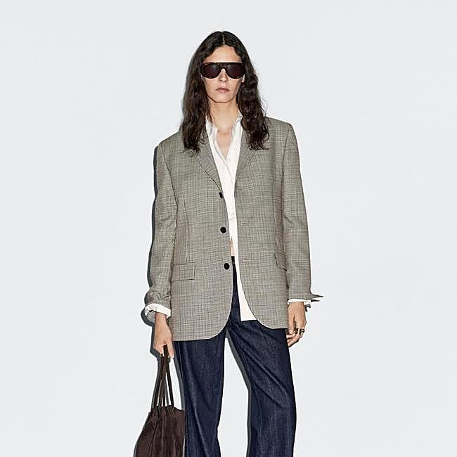 Blazer con estampado de pata de gallo