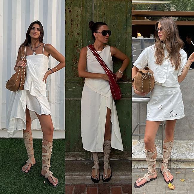 Influencers con las sandalias de Parfois.