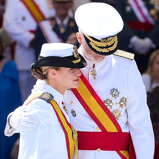 La princesa Leonor y Felipe VI en Marín.