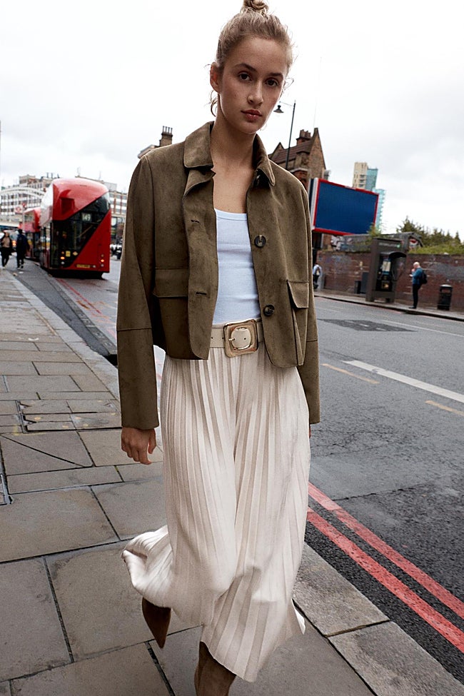 Falda plisada de Zara (35,95 euros)