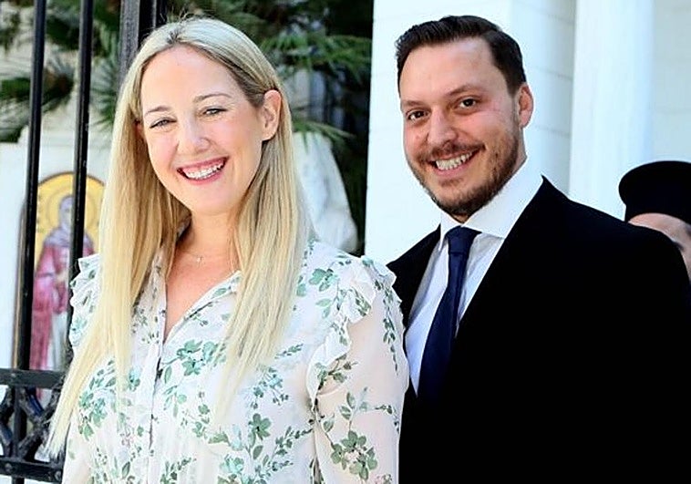 Teodora de Grecia, con su marido, Matthew Komar.