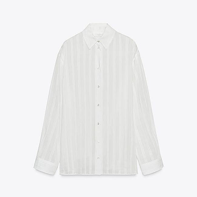 Camisa rayas algodón-seda ZW Collection (59,95€)
