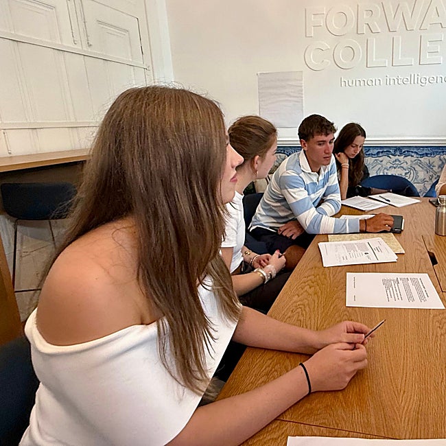 La infanta Sofía durante una de sus clases.