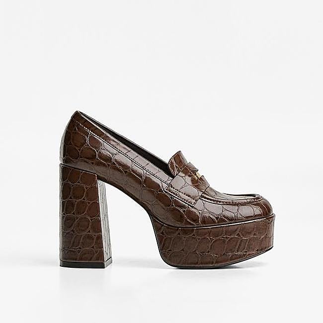 Zapato tacón mocasín plataforma (39,99€)