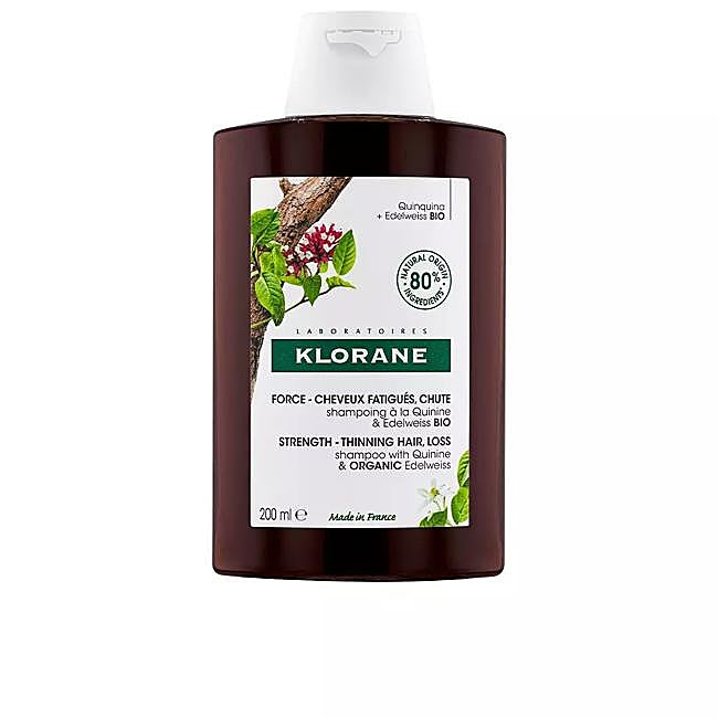 Klorane Champú a la Quinina y Edelweiss Bio.