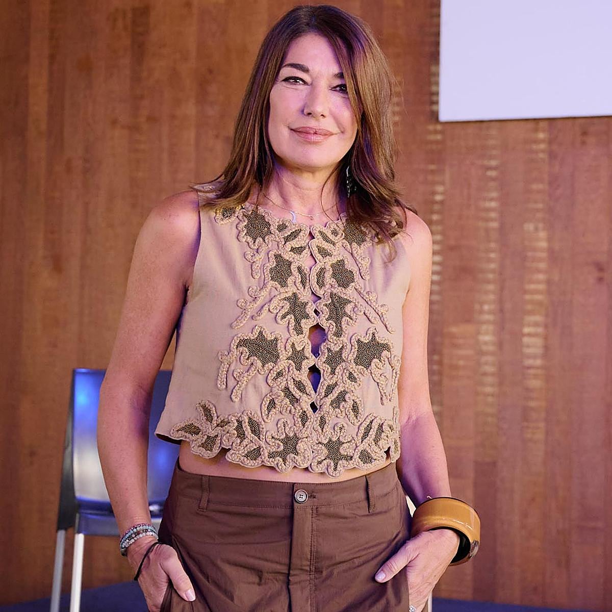 Raquel Revuelta, creadora de SIMOF, en la performance «El traje de flamenca: vestir la identidad» en Madrid es Moda.