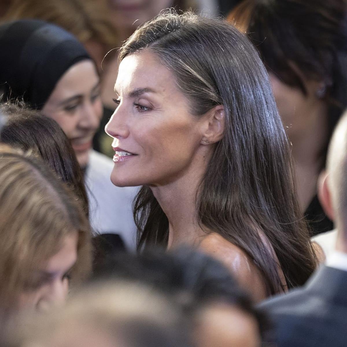 Los reyes Felipe y Letizia, en la recepción a la comunidad de residentes españoles en Egipto.